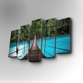 Wallity Cuadro Decorativo en Lienzo 5 Piezas 5PUC-026 Multicolor